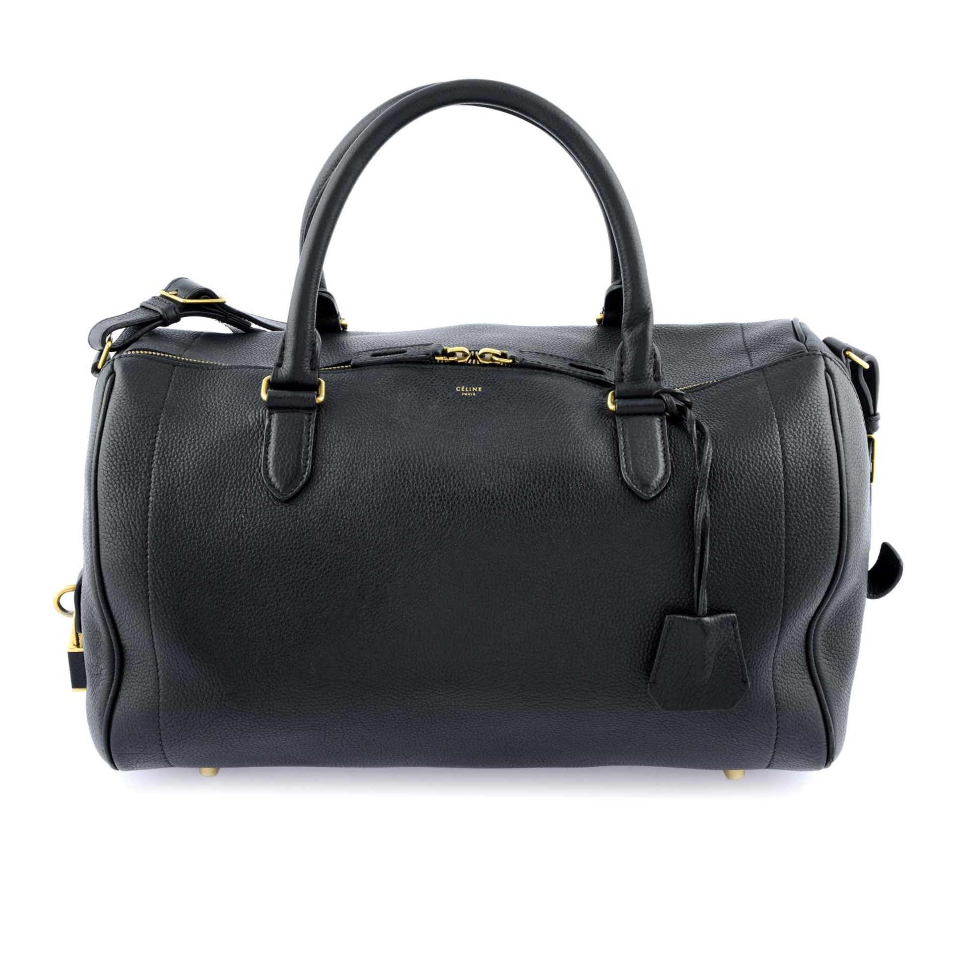 CÉLINE - a leather Boston handbag.