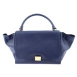 CÉLINE - a blue leather Trapeze handbag.