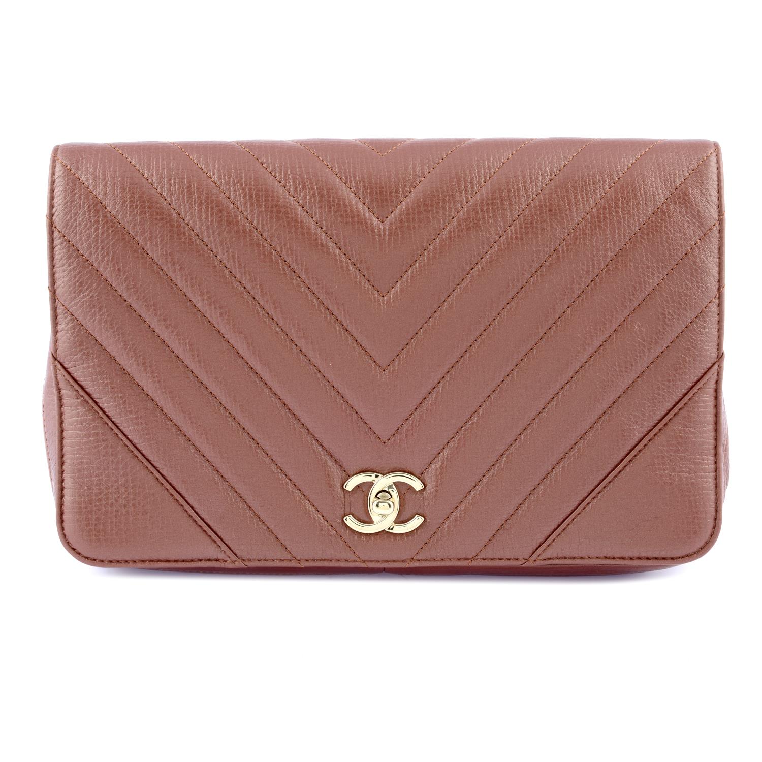 CHANEL - a Chevron Quilted Flap handbag.