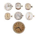 A group of assorted watch movements, to include examples by Omega.