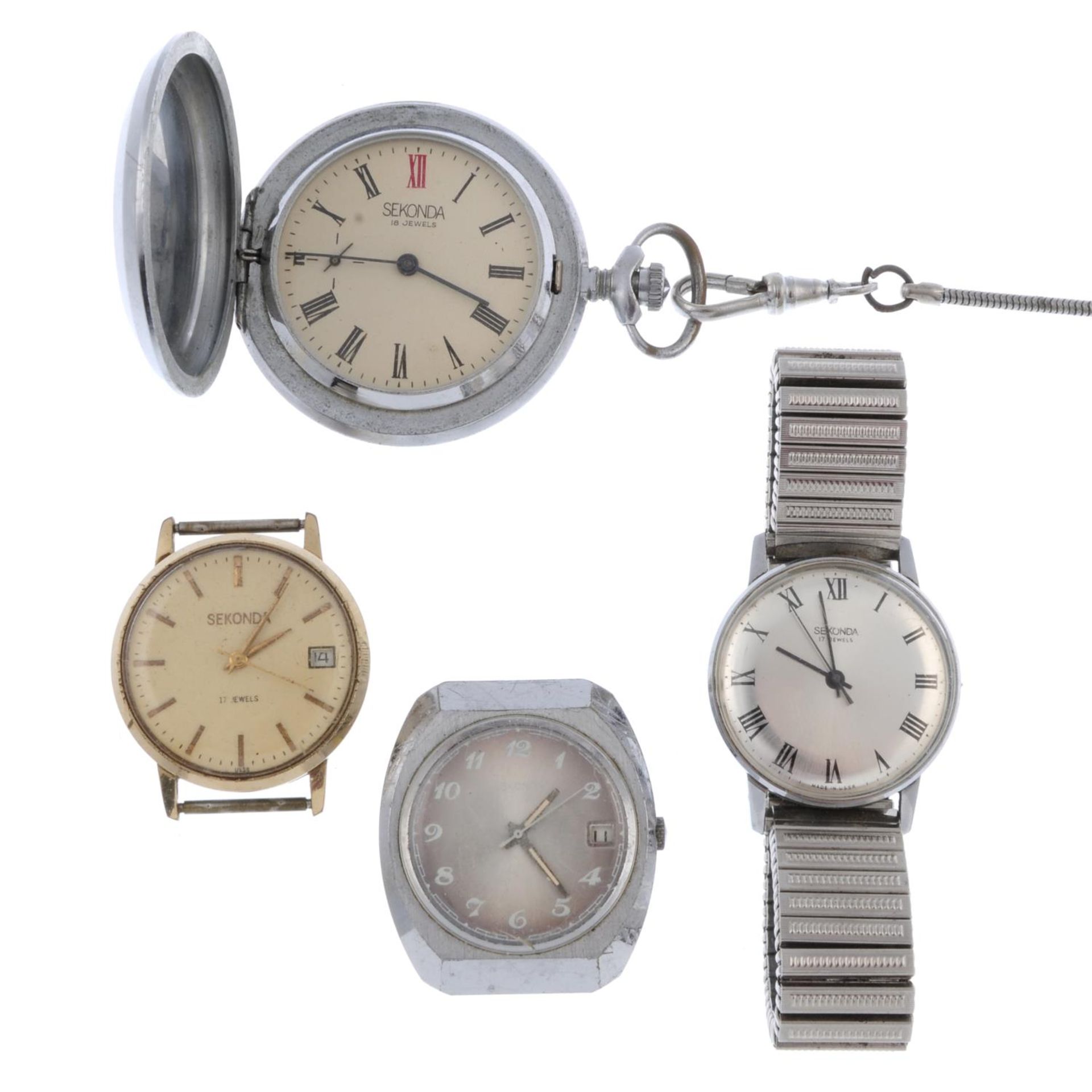 A group of assorted watches and dials to include examples by Sekonda and Poljot.