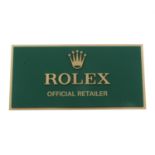 ROLEX - a metal 'Official Retailer' shop display sign.