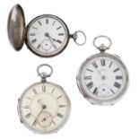 A group of fourteen assorted pocket watches, to include silver examples.