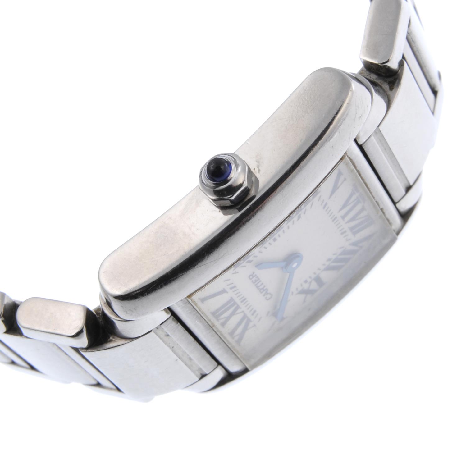 CARTIER - a lady's Tank Francaise bracelet watch. - Image 3 of 4