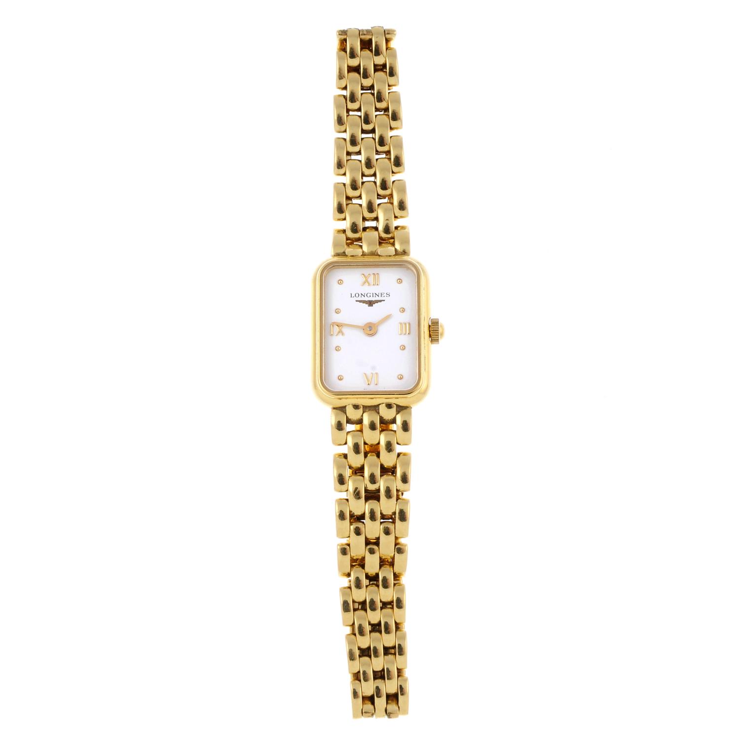 LONGINES - a lady's Prestige Gold bracelet watch.