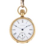 An open face fob watch by Waltham.