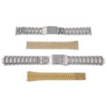 An assorted group of bracelets and clasps to include examples by Omega and Casio.