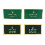 ROLEX - a group of four metal watch display signs,