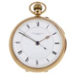 An open face centre seconds pocket watch by Thomas Russell & Son.