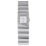 OMEGA - a lady's Constellation Quadra bracelet watch.