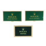 ROLEX - a group of three metal 'Deepsea' watch display signs.
