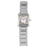 CARTIER - a lady's Tank Francaise bracelet watch.