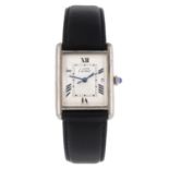 CARTIER - a mid-size Must De Cartier Tank wrist watch.