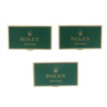 ROLEX - a group of three metal 'Air King' watch display signs.