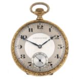 An open face pocket watch.