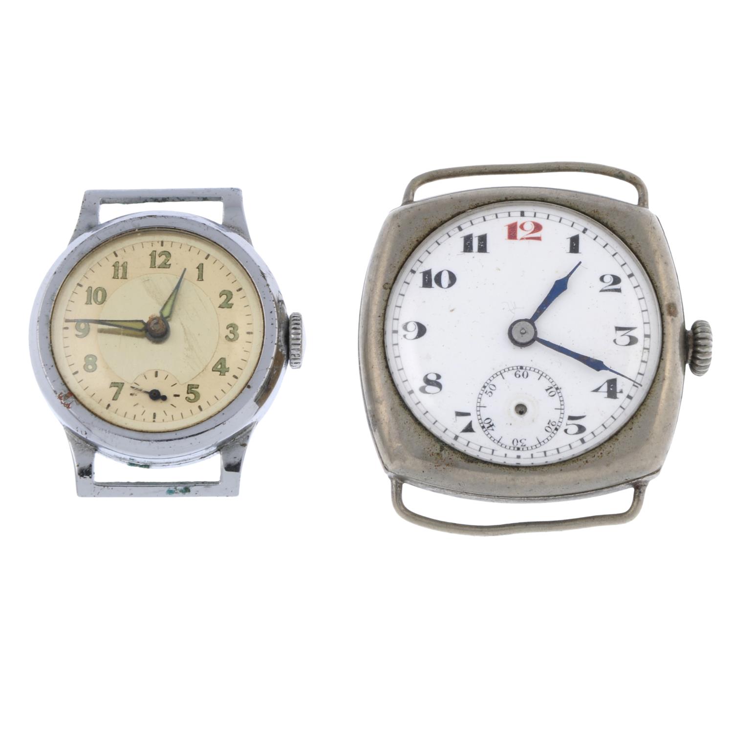 A group of four assorted watches, to include two trench style examples.