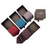 PATEK PHILIPPE - a group of five silk ties.