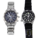 A group of five assorted Citizen watches,
