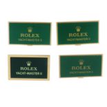 ROLEX - a group of four metal 'Yacht-Master II' watch display signs.