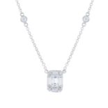 An 18ct gold vari-cut diamond pendant,