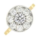 A brilliant-cut diamond cluster ring.Principal diamond estimated weight 0.35ct,