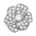 An 18ct gold brilliant-cut diamond floral dress ring.Estimated total diamond weight 1.35cts.