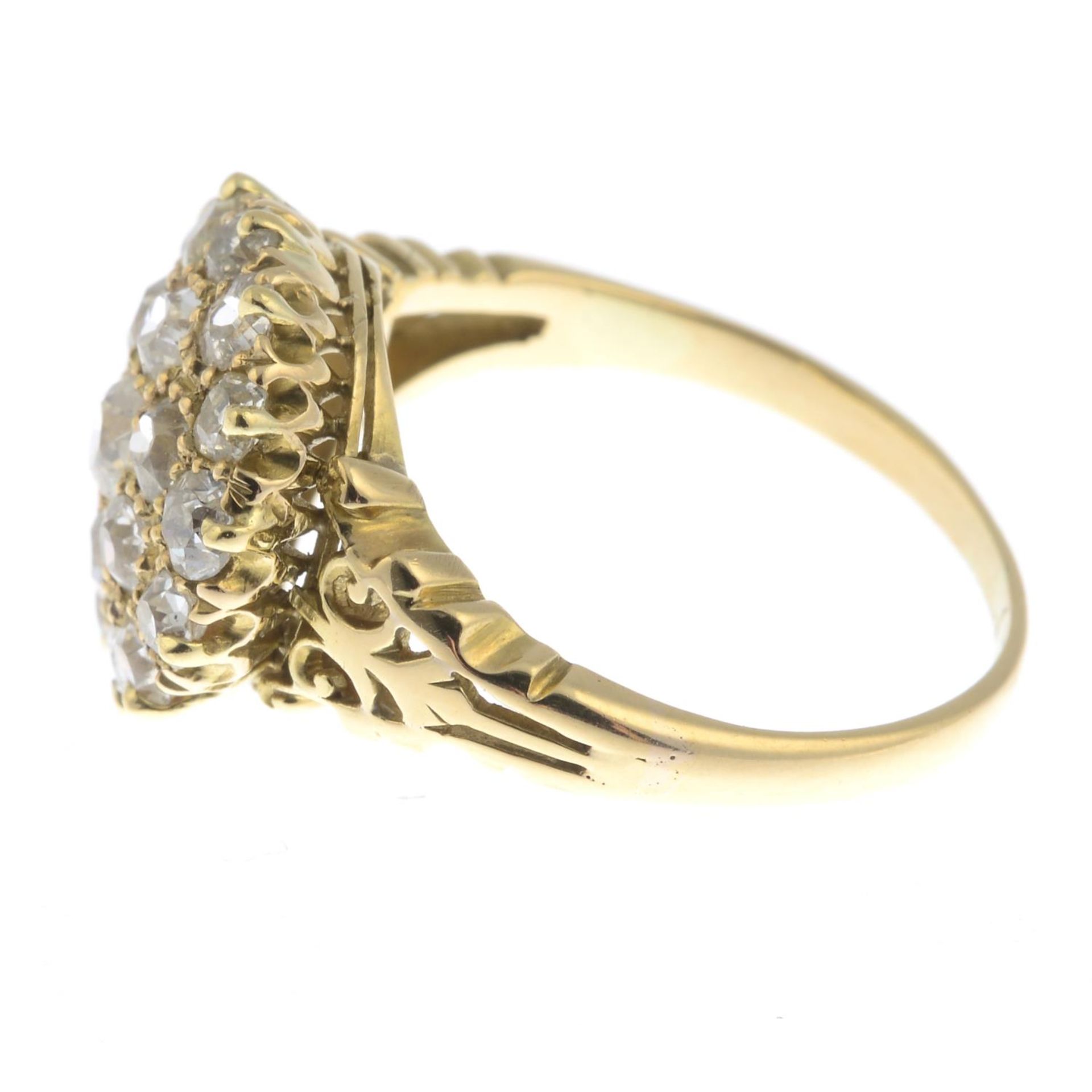 A late Victorian 18ct gold old-cut diamond cluster ring.Estimated total diamond weight 1ct, - Image 4 of 5