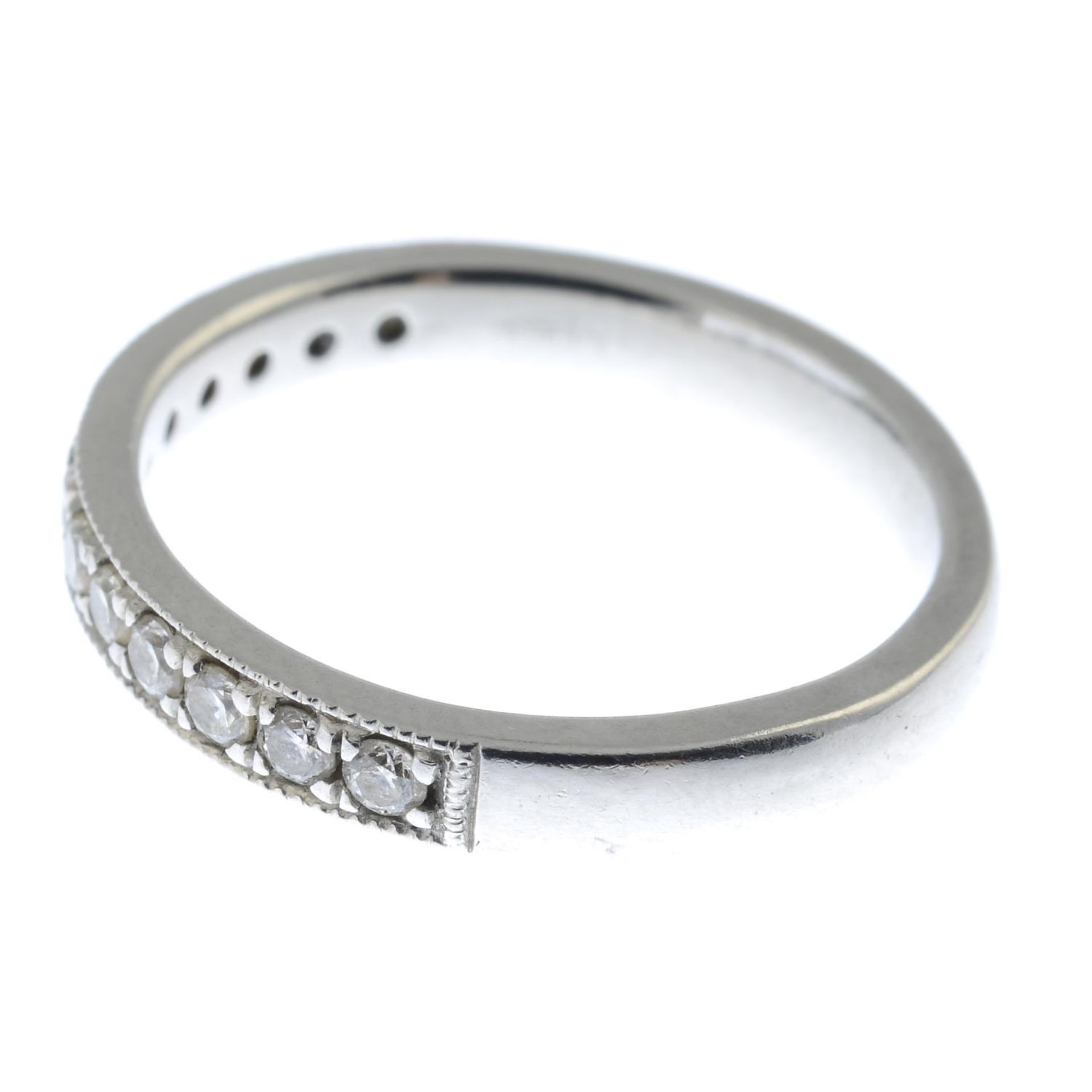 A platinum brilliant-cut diamond half eternity ring.Estimated total diamond weight 0.25ct.Hallmarks - Image 2 of 3