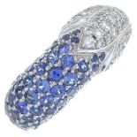 An 18ct gold brilliant-cut diamond and sapphire dress ring.