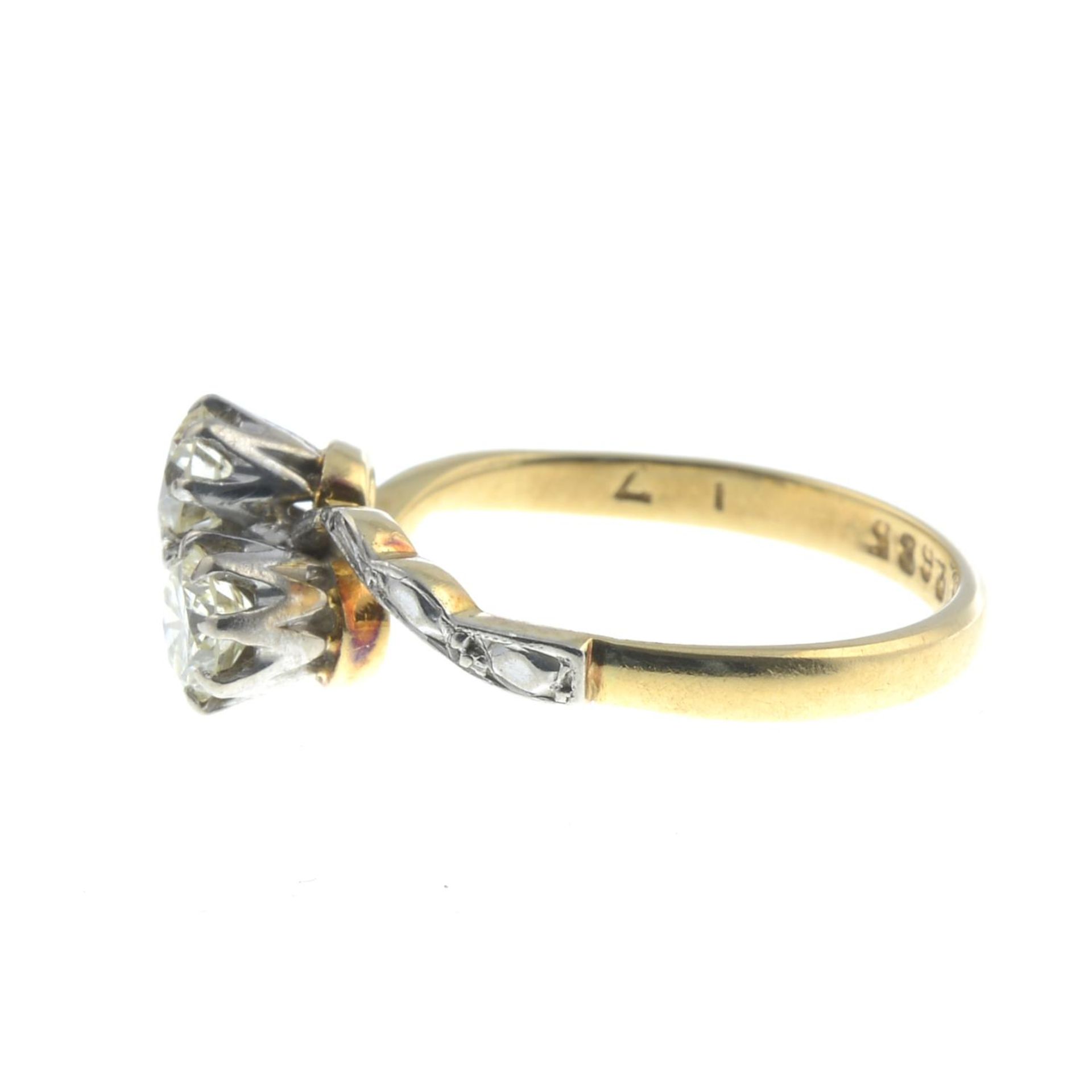 An 18ct gold brilliant-cut diamond crossover ring.Estimated total diamond weight 0.60ct, - Bild 3 aus 3