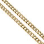 (65788) A 9ct gold chain.One link broken.Hallmarks for Sheffield.Length 48cms.