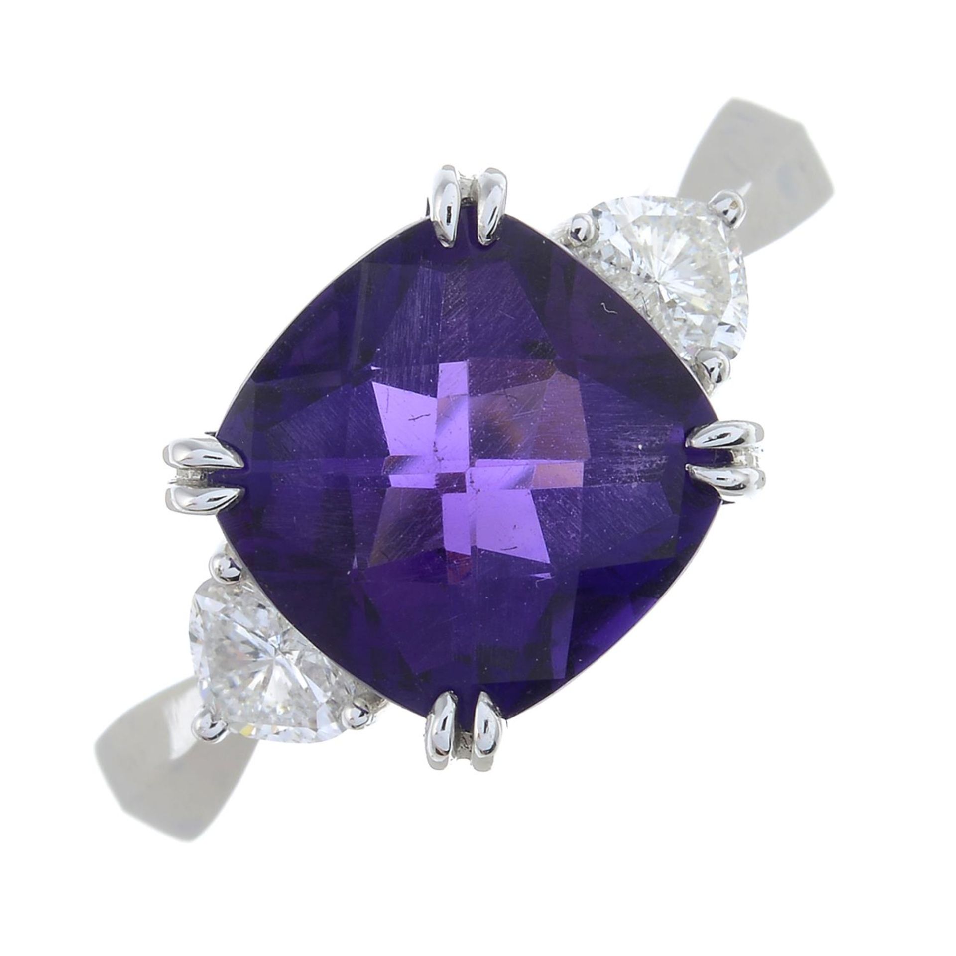 An amethyst ring,