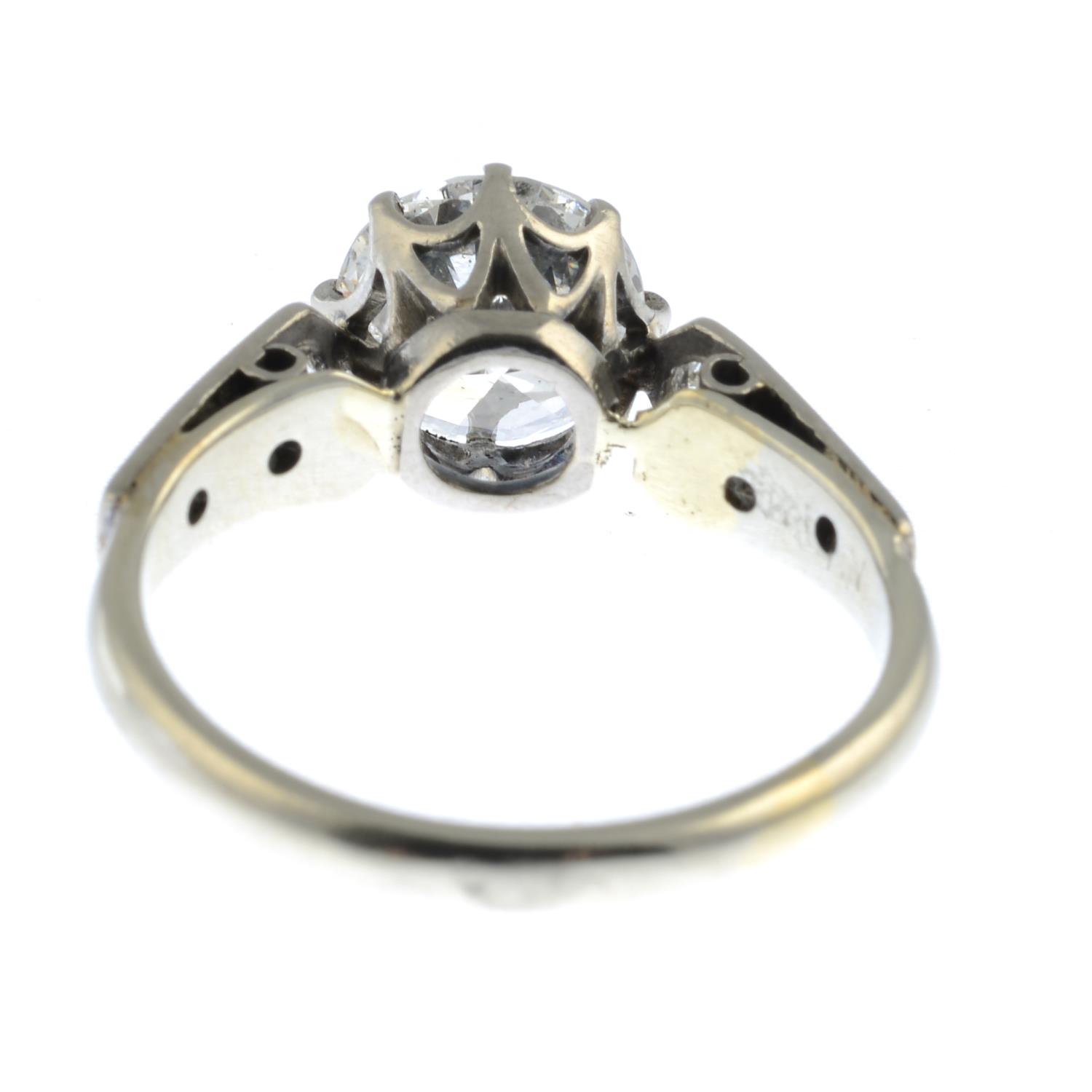 A mid 20th century 18ct gold and platinum brilliant-cut diamond single-stone ring, - Image 3 of 3