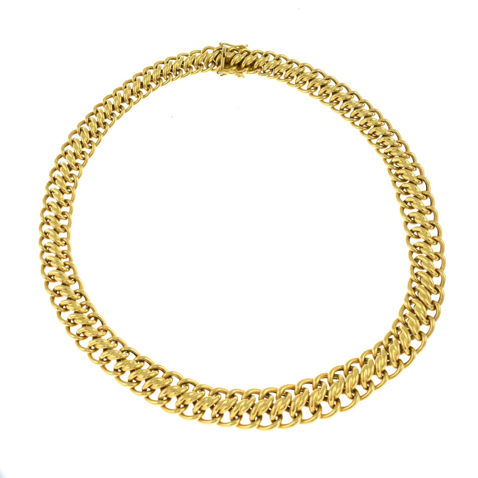 A 1960's 18ct gold necklace.Import marks for London, 1963.Length 39cms. - Bild 2 aus 3