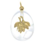 A rock crystal egg pendant,