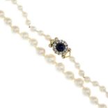 A graduated cultured pearl single-row necklace,