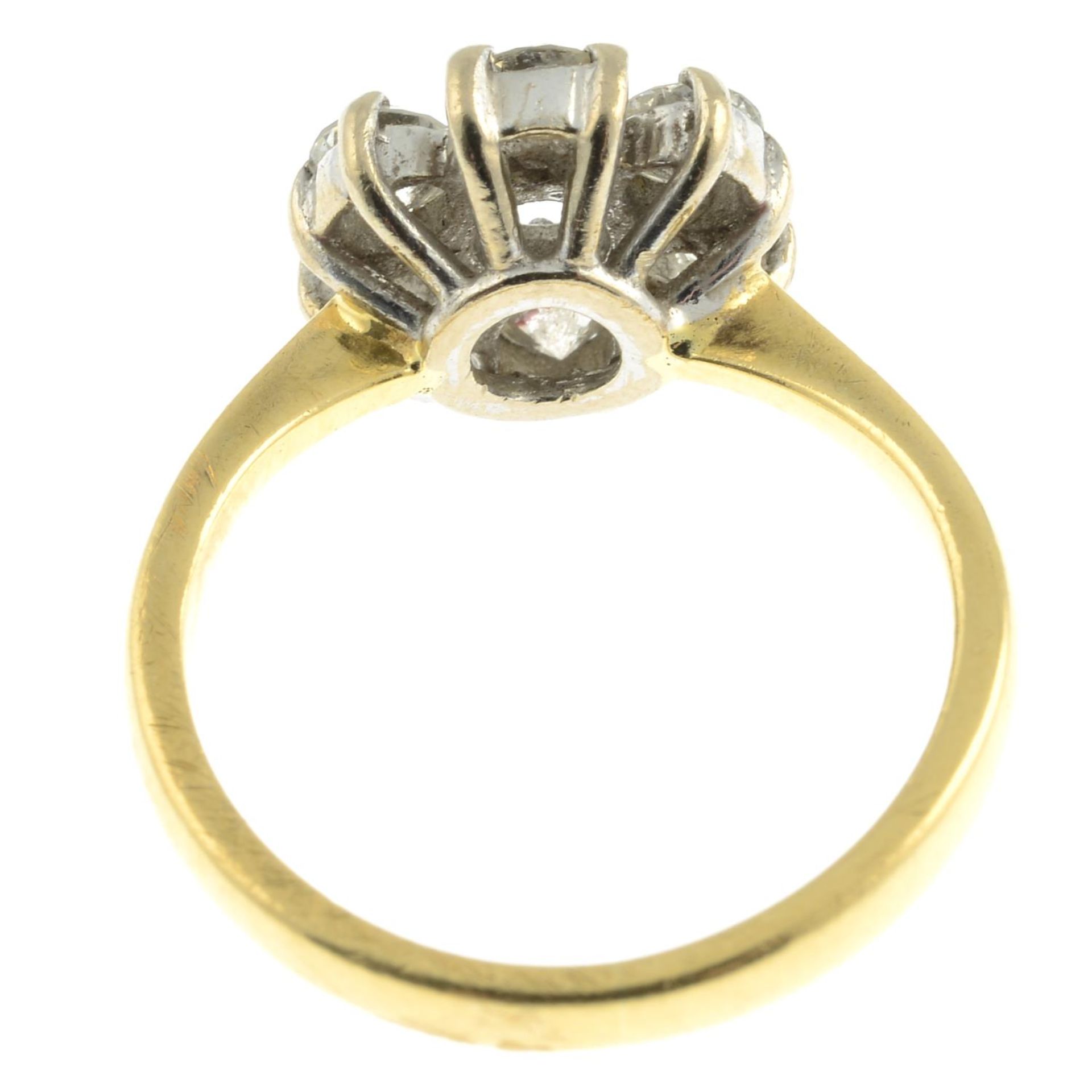 An 18ct gold brilliant-cut diamond floral cluster ring.Estimated total diamond weight 1.10cts, - Image 2 of 3
