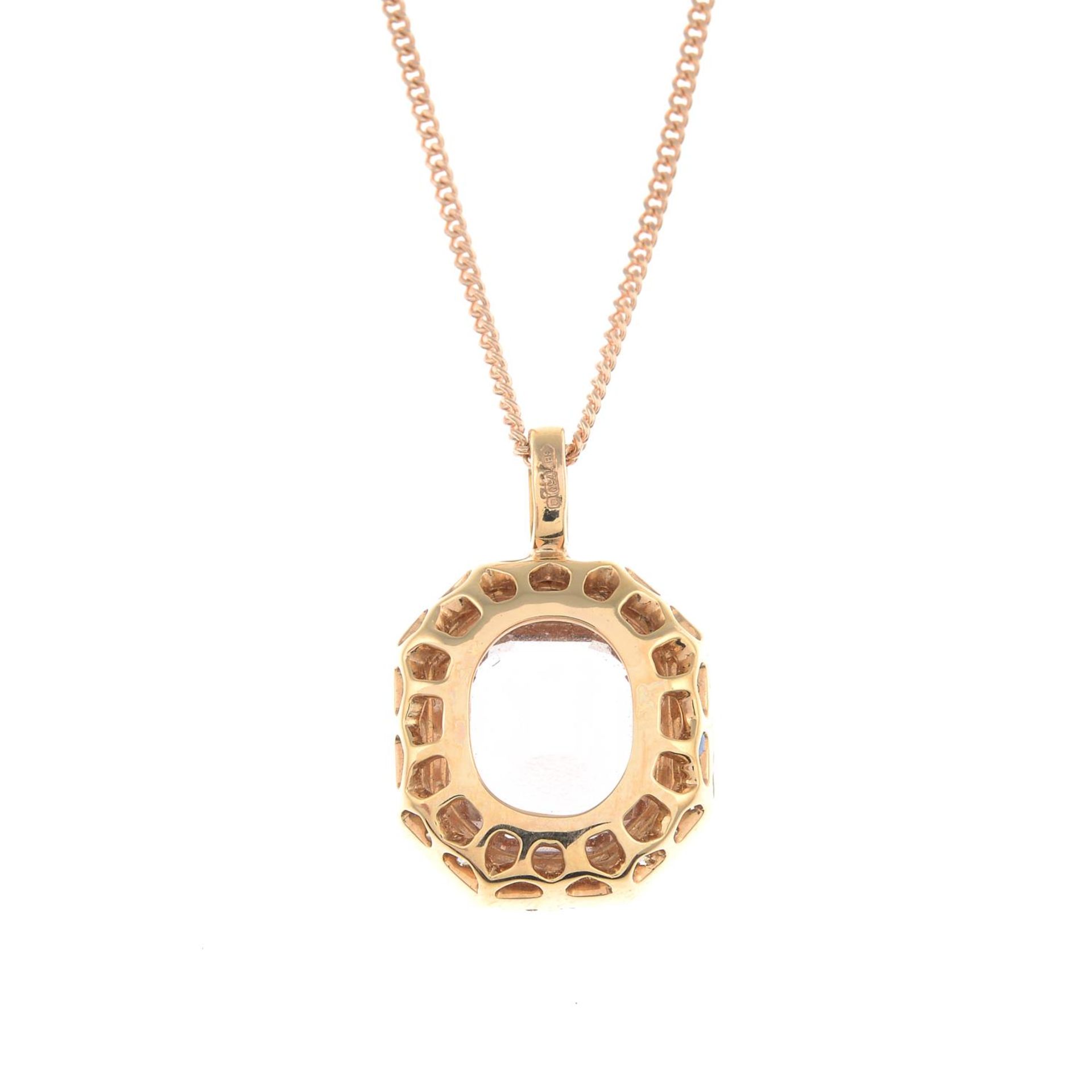 An 18ct gold morganite and brilliant-cut diamond pendant.Morganite weight 2.38cts.Total diamond - Image 2 of 2