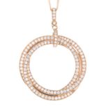 An 18ct gold brilliant-cut diamond interwoven pendant,