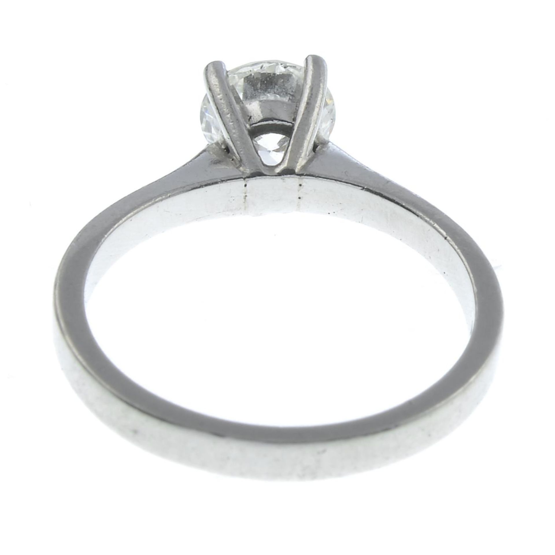 A platinum brilliant-cut diamond single-stone ring. - Image 2 of 3