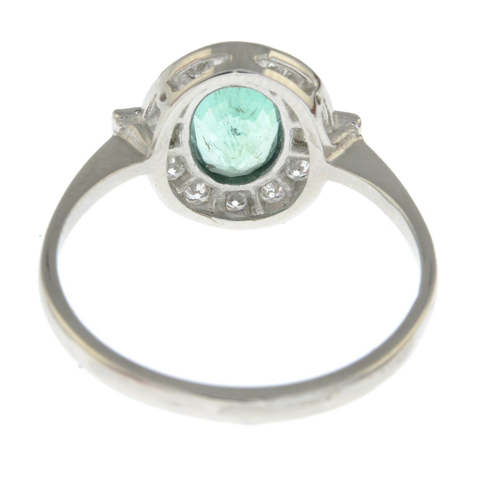 An emerald and vari-cut diamond dress ring.Emerald weight 0.90ct. - Image 3 of 3