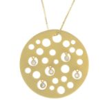 An 18ct gold brilliant-cut diamond pendant,