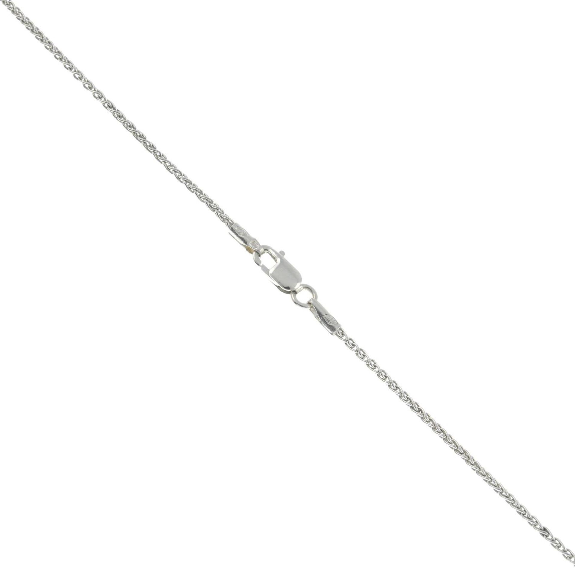 A diamond and coloured diamond cross pendant, with 18ct gold chain. - Bild 5 aus 5