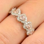 An 18ct gold 'pink' diamond and diamond dress ring.