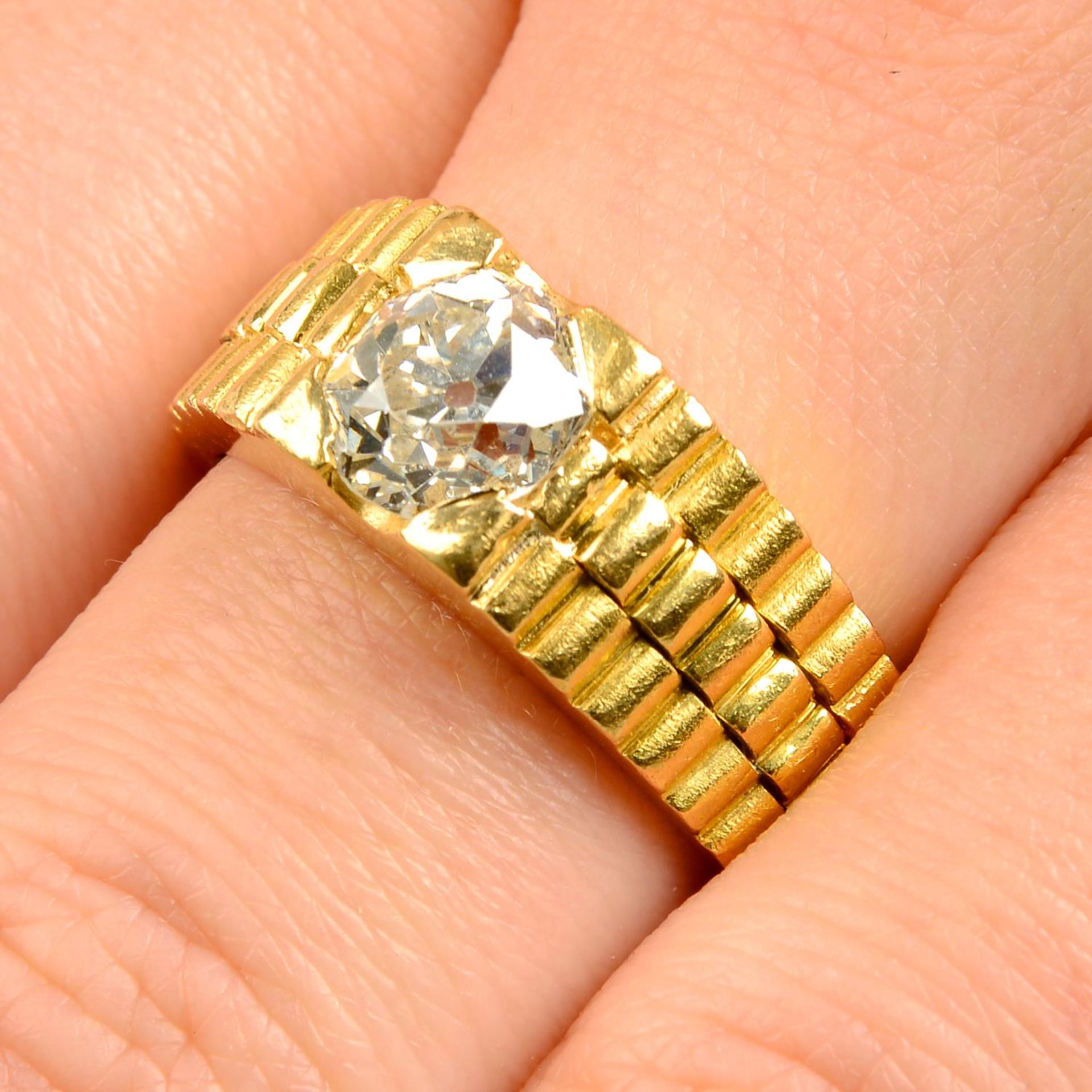 An old-cut diamond single-stone ring,