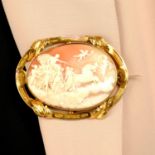 A Victorian 18ct gold mounted shell cameo brooch,