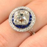 A cushion-shape diamond ring,