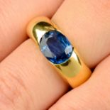 A sapphire single-stone ring.Sapphire calculated weight 2.69cts,