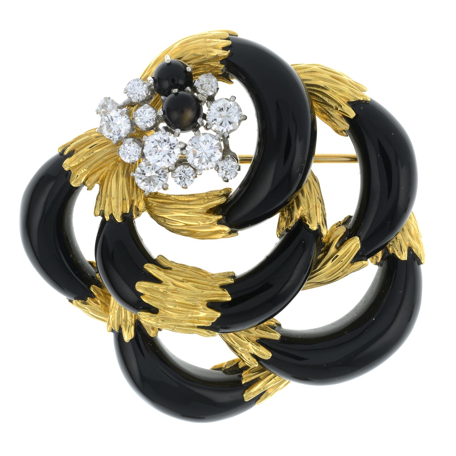 A suite of onyx and diamond jewellery, - Image 3 of 6