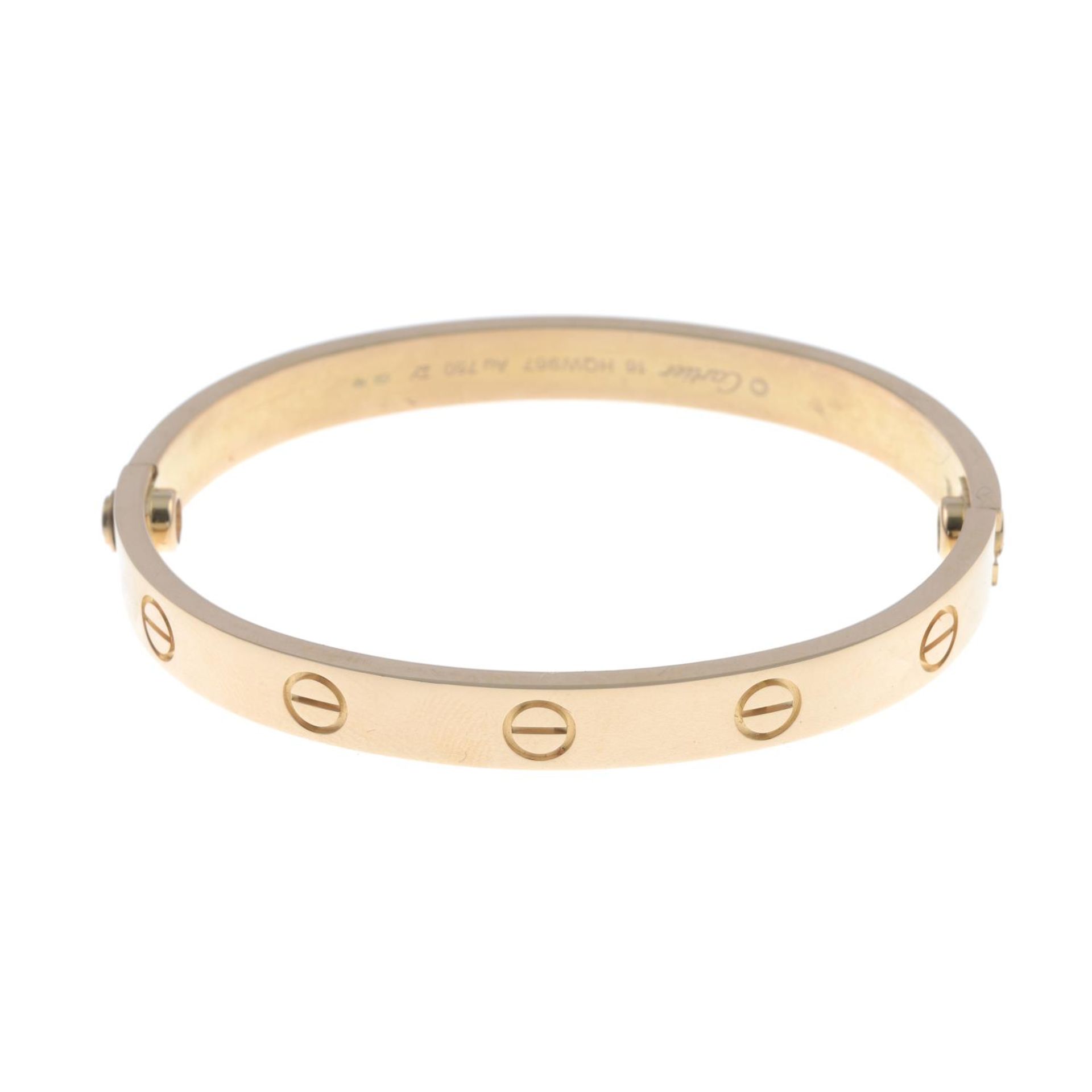 An 18ct gold 'Love' bangle, by Cartier.Swiss convention marks. - Bild 4 aus 4